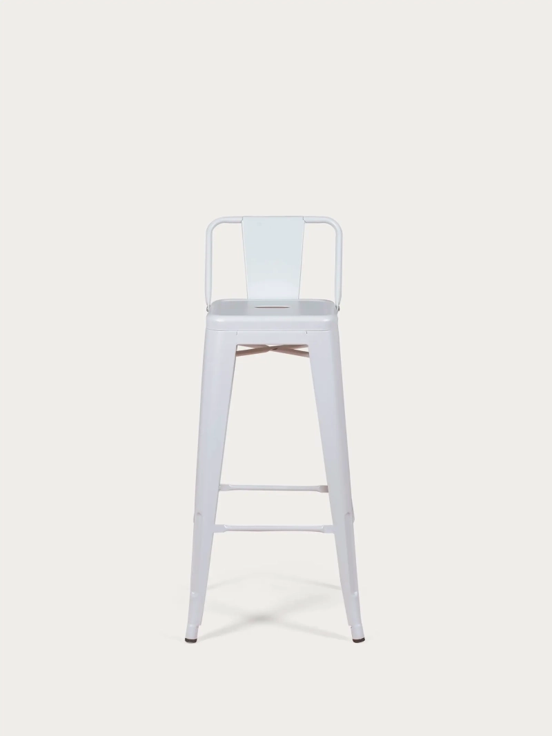 Taburete metálico industrial con respaldo bajo (76cm) - Bistro FurnMod - 7