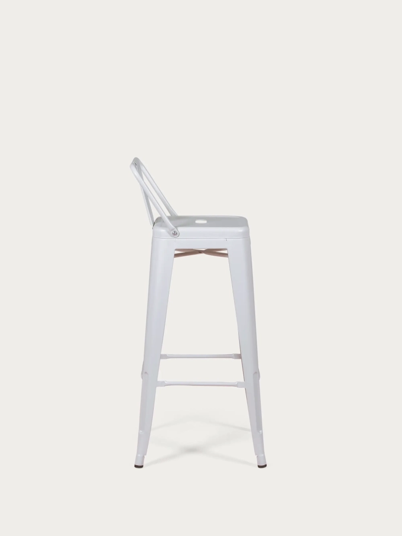 Taburete metálico industrial con respaldo bajo (76cm) - Bistro FurnMod - 7