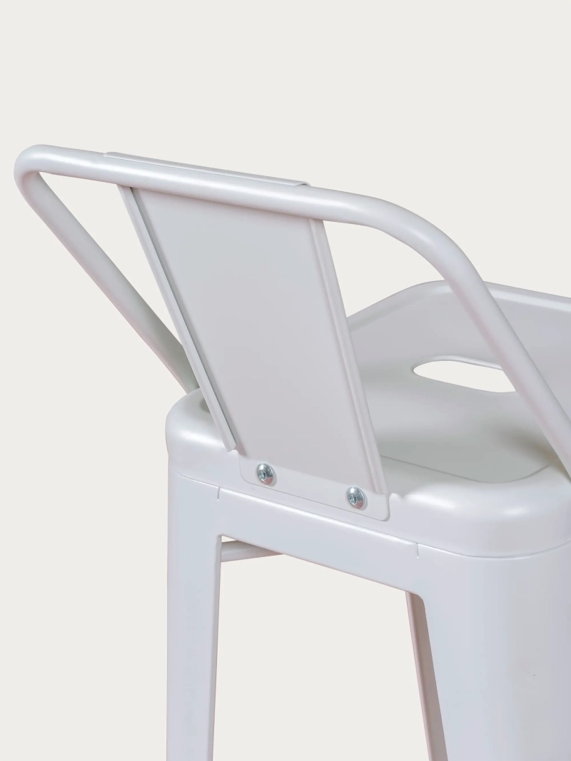 Taburete metálico industrial con respaldo bajo (76cm) - Bistro FurnMod - 9