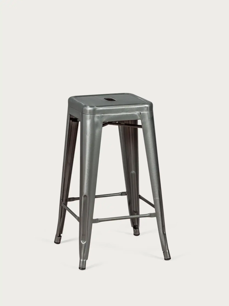 Taburete metálico apilable de acero (68cm) - Bistro FurnMod - 1