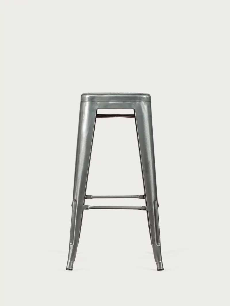 sgabello industriale impilabile in acciaio metallizzato (76 cm) - Bistro FurnMod - 1