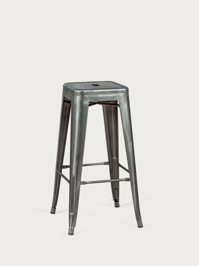 Taburete industrial apilable en acero metalizado (76cm) - Bistro FurnMod - 1