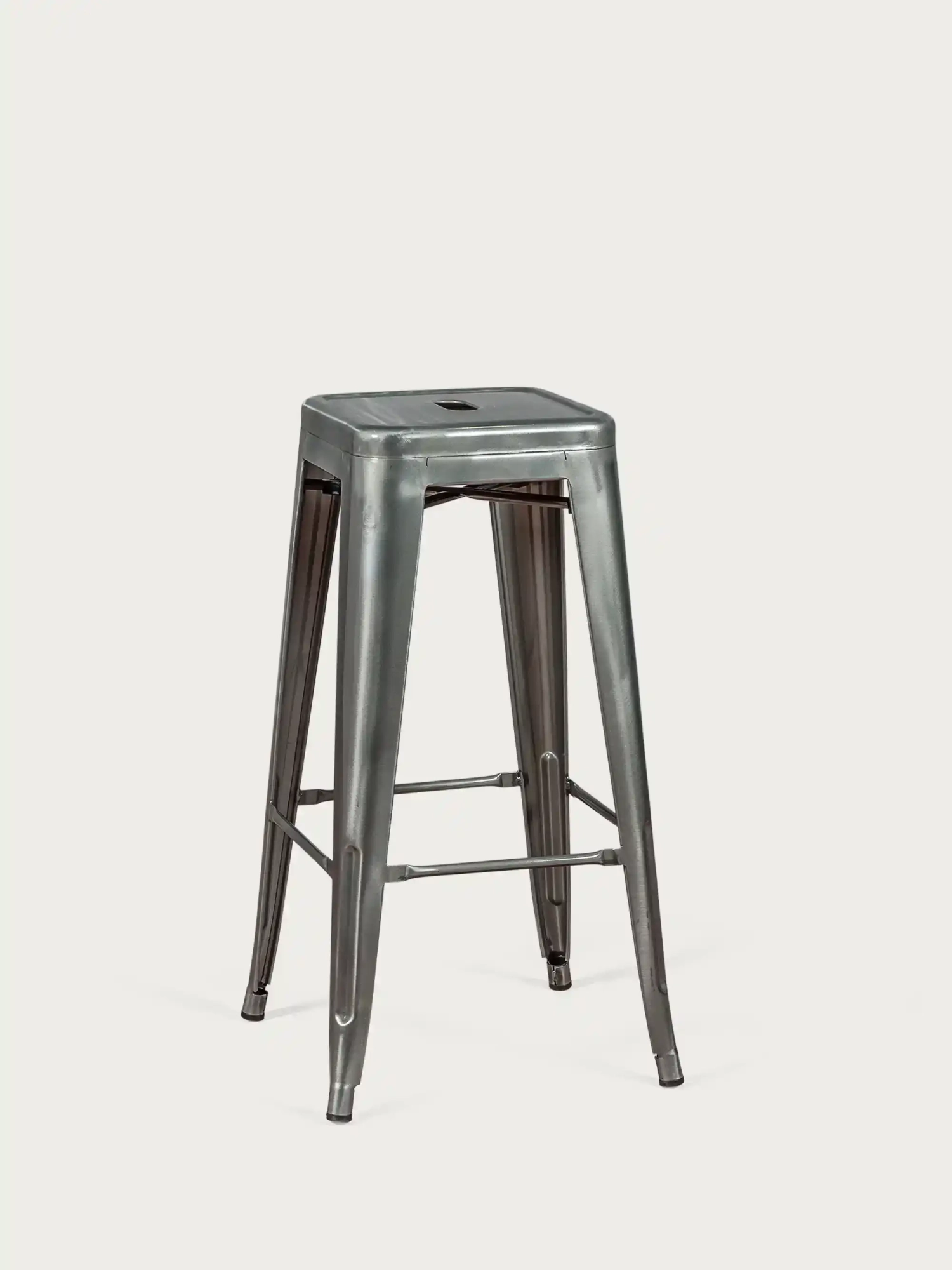 sgabello industriale impilabile in acciaio metallizzato (76 cm) - Bistro FurnMod - 1