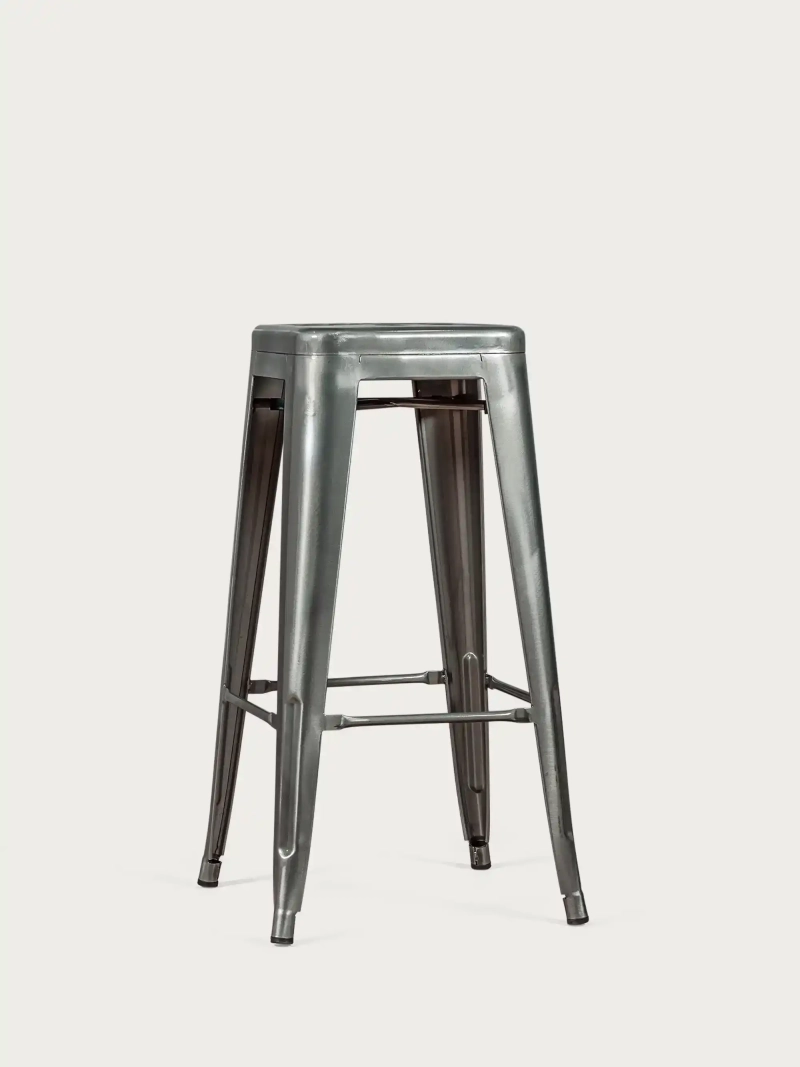 stabelbar industriel taburet i metalliseret stål (76 cm) - Bistro FurnMod - 5