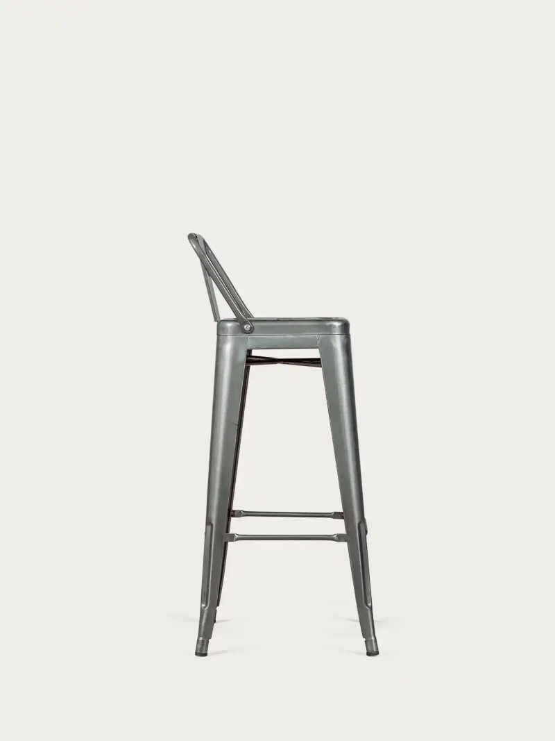 jakkara teollinen metalloitu teräs matalalla selkänojalla (76cm) - Bistro FurnMod - 6