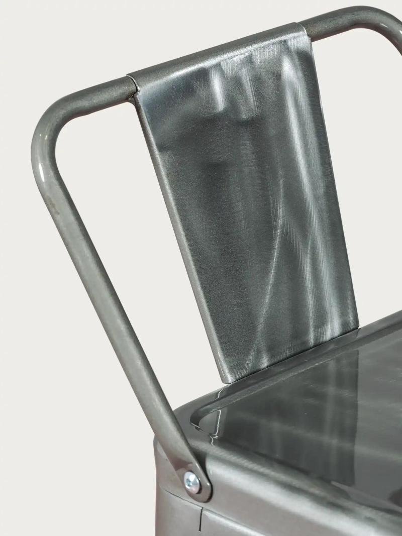 jakkara teollinen metalloitu teräs matalalla selkänojalla (76cm) - Bistro FurnMod - 5