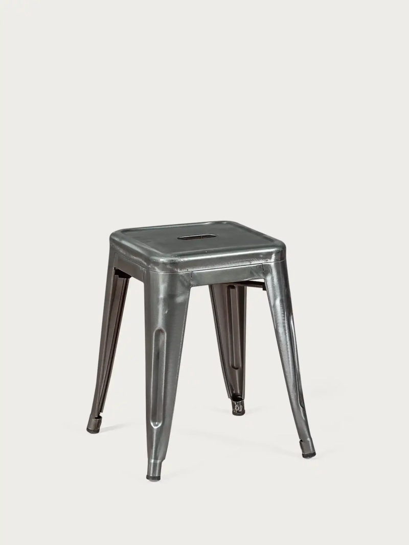 stool industrial steel metallized bass (45cm) - Bistro FurnMod - 1