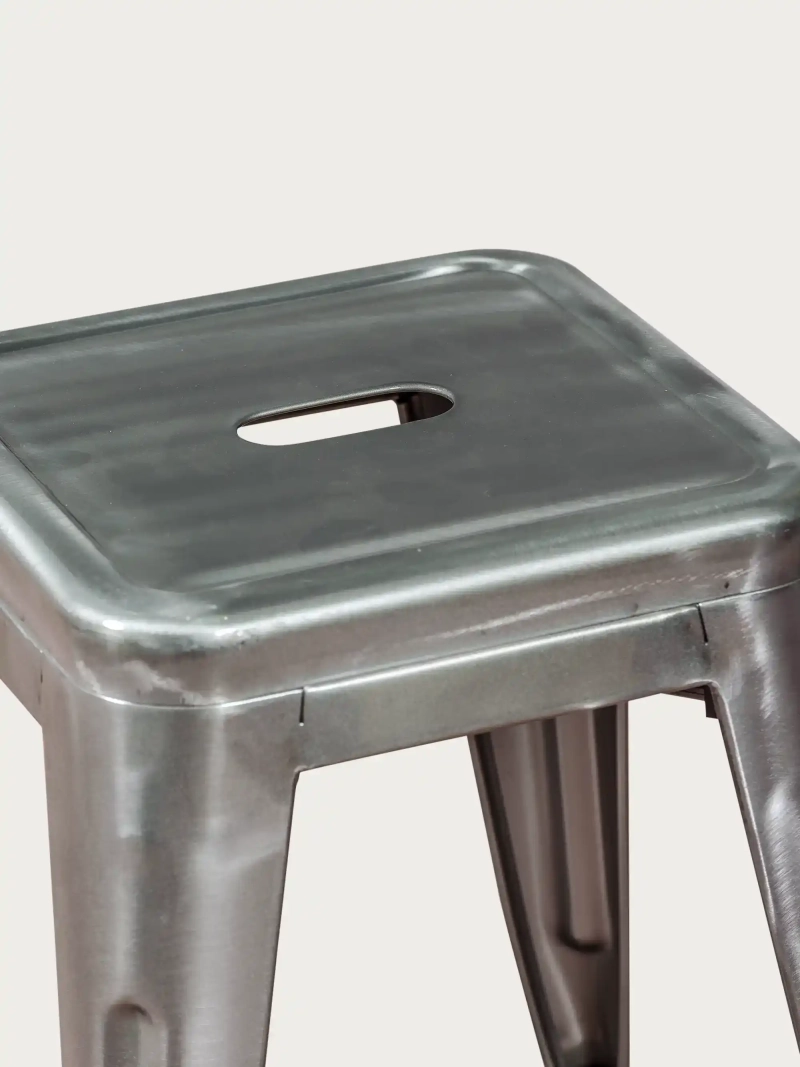 stolička priemyselná oceľová metalizovaná basa (45 cm) - Bistro FurnMod - 2