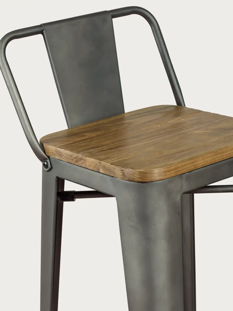 Bistro magas bárszék háttámlával | Stabilitás és design