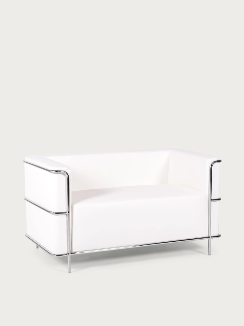 2-personers sofa i øko-læder med stel i rustfrit stål - Torino FurnMod - 32