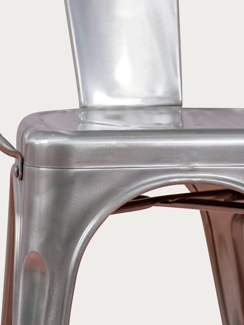 Chaise industrielle avec accoudoirs en acier métallique - Bistro FurnMod - 3