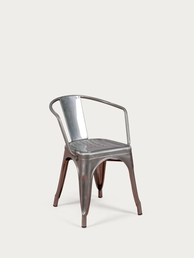 Ipari szék karfával, fémes acélból - Bistro FurnMod - 1
