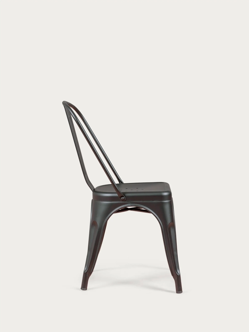 Cadeira de aço metálico de estilo industrial - Bistro FurnMod - 7