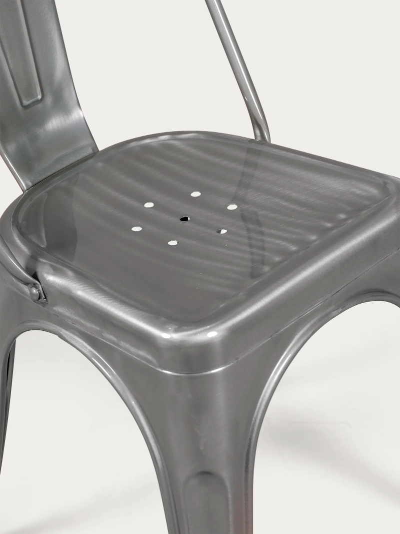 Silla industrial en acero metalizado - Bistro FurnMod - 1