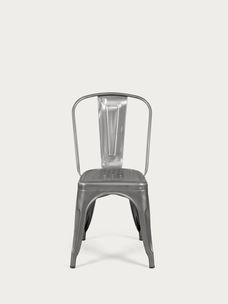 Silla industrial en acero metalizado - Bistro FurnMod - 1