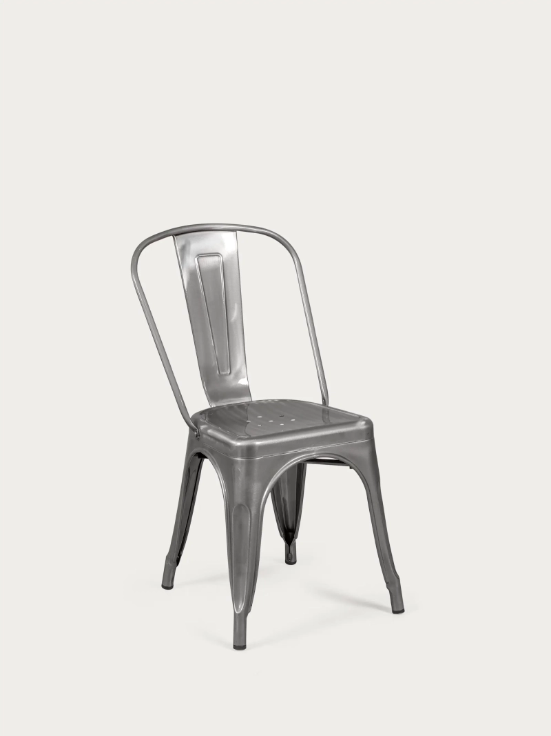 Silla industrial en acero metalizado - Bistro FurnMod - 1