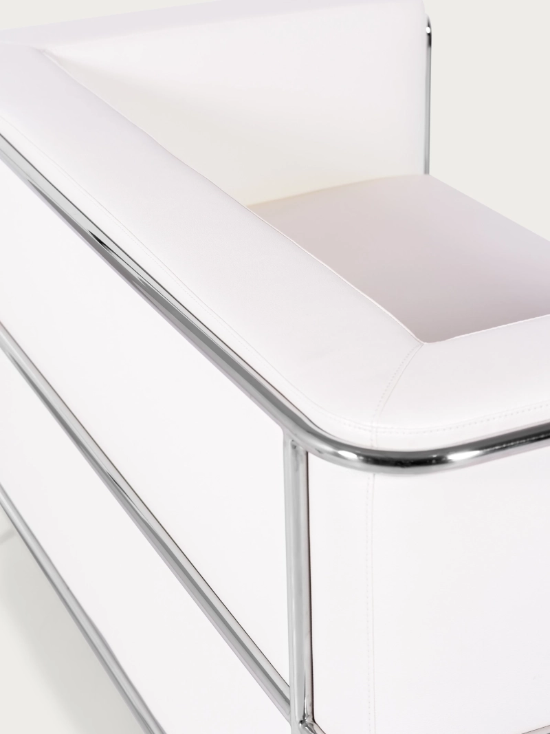 2-Sitzer-Sofa aus Öko-Leder mit Gestell aus Edelstahl - Torino FurnMod - 33