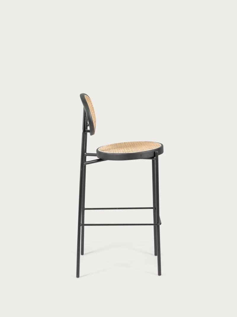 Taburete vintage con diseño clásico en ratán natural (74cm) - North FurnMod - 8