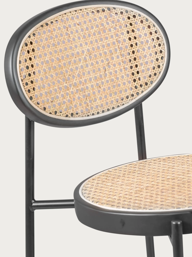 Taburete vintage con diseño clásico en ratán natural (74cm) - North FurnMod - 5