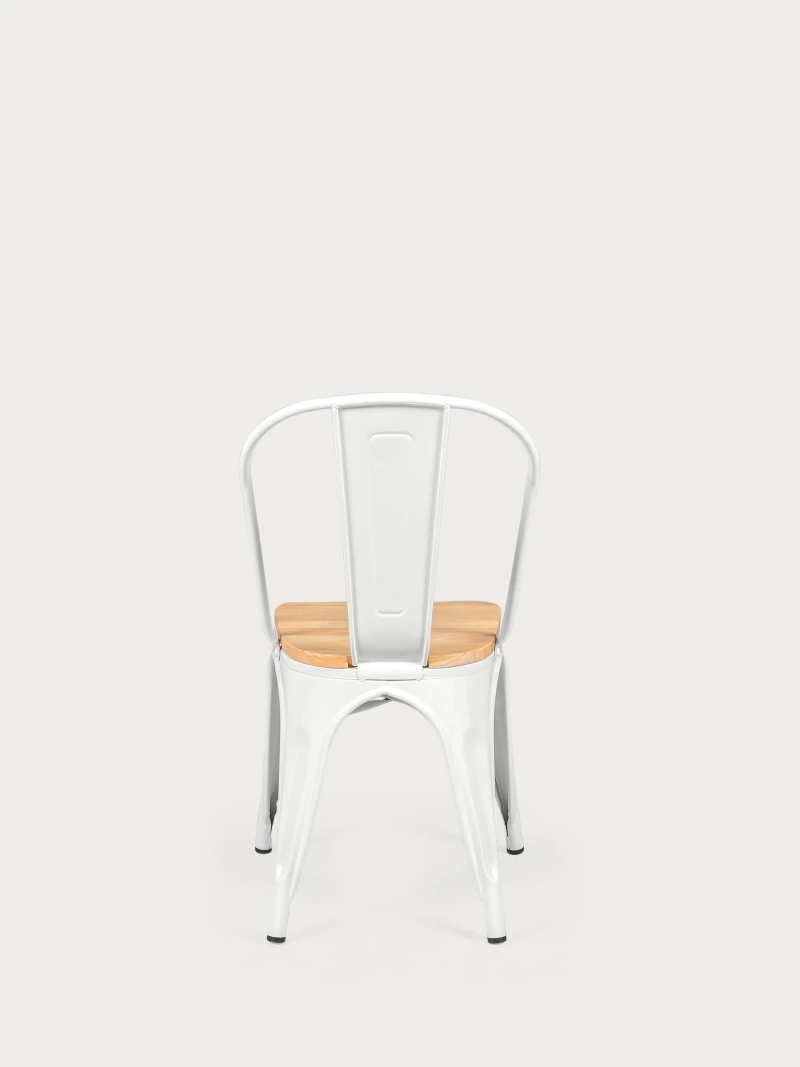 Sedia in metallo con seduta in legno di olmo - Bistro FurnMod - 16