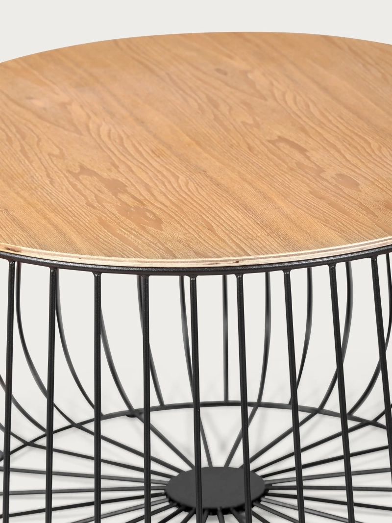 Coffee table in ash wood and lacquered steel - Zurich FurnMod - 3