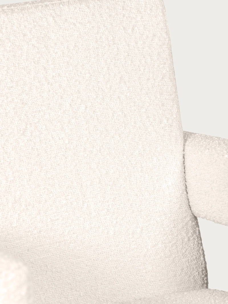 Sillón rústico con reposabrazos en madera de teca y tejido bouclé - Compass FurnMod - 1