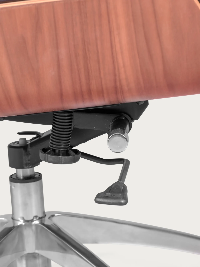 Silla de oficina de respaldo alto en nogal con piel italiana de plena flor - Nordic FurnMod - 12