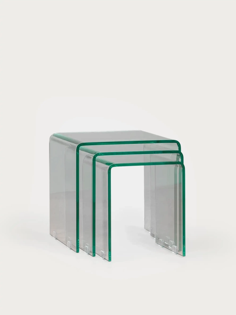 Zestaw stolików bocznych ze szkła hartowanego - Ice FurnMod - 4