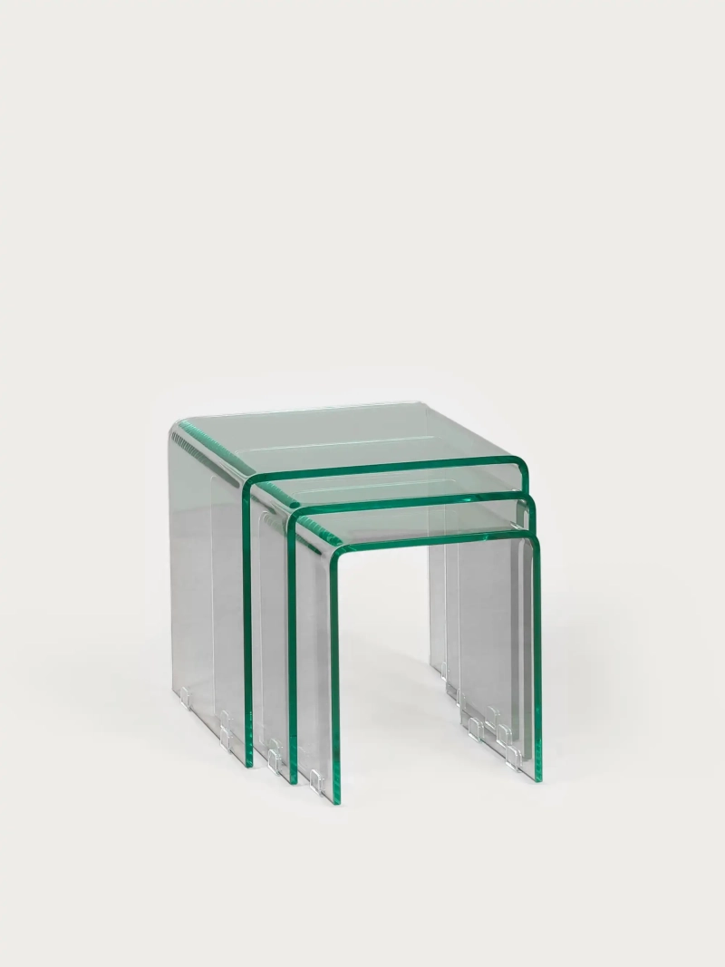 Sæt med sideborde i hærdet glas - Ice FurnMod - 1
