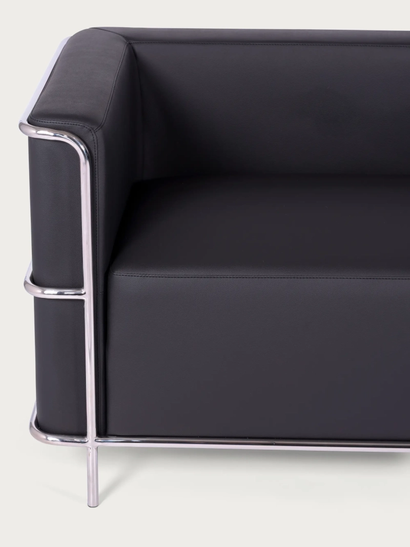 3-istuttava sohva ekonahkaa ja ruostumattomasta teräksestä valmistettu runko - Torino FurnMod - 1