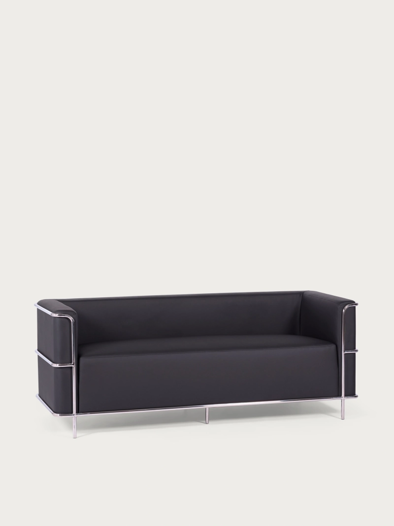 3-Sitzer-Sofa aus Öko-Leder mit Gestell aus Edelstahl - Torino FurnMod - 1