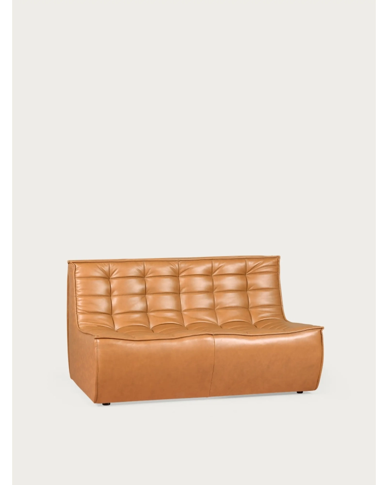2-seater sofa in aged leather - Lion FurnMod - 1