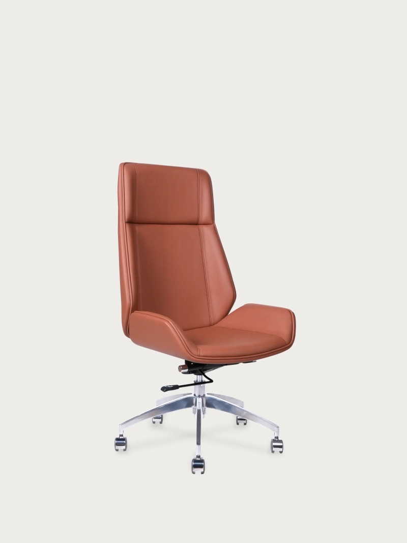Silla de oficina tapizada en piel sintética y respaldo alto - Nordic Colors FurnMod - 1