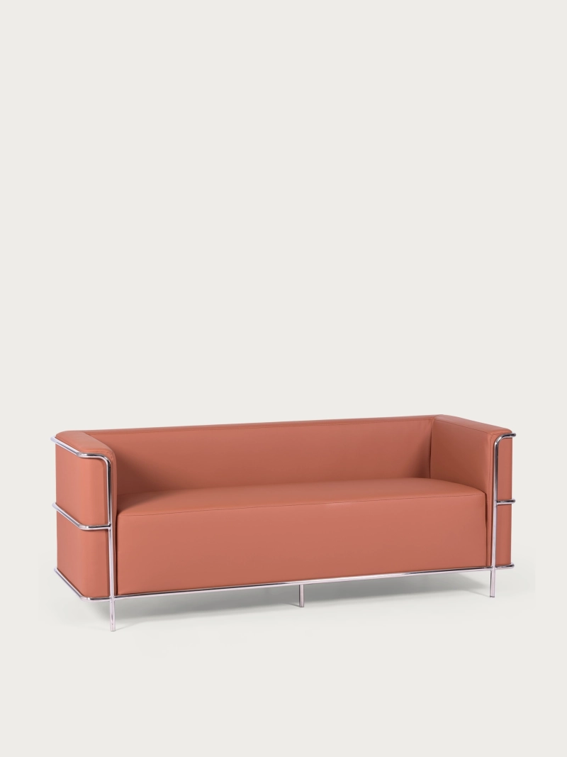3-personers sofa i øko-læder med stel i rustfrit stål - Torino FurnMod - 20
