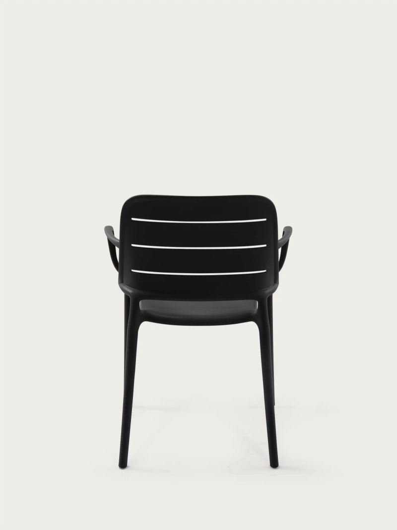 Scaun din plastic cu brațe, potrivit pentru utilizare în aer liber - Sunset FurnMod - 1