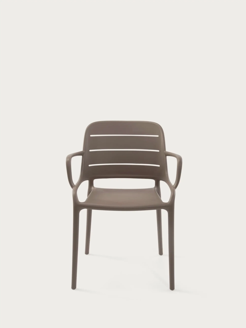 Silla de plástico con reposabrazos apta para exterior - Sunset FurnMod - 34