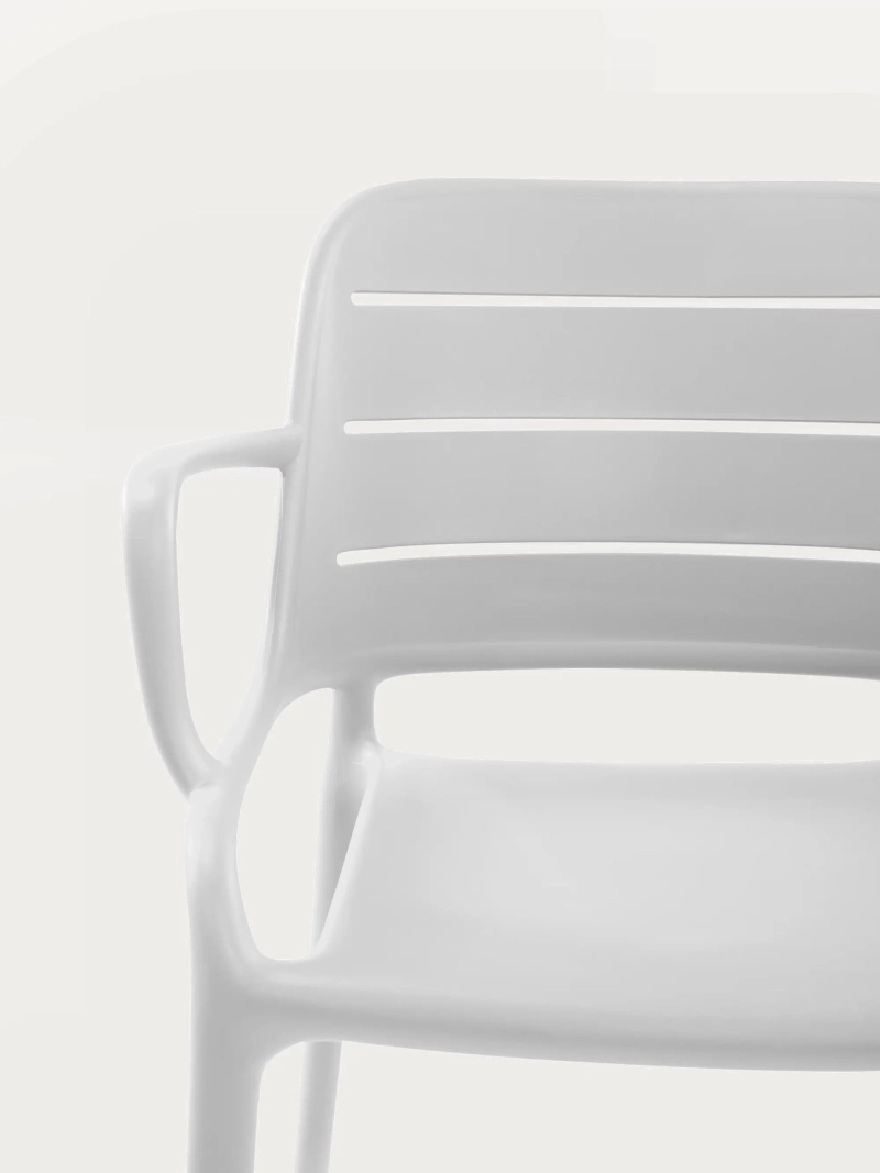 Silla de plástico con reposabrazos apta para exterior - Sunset FurnMod - 51