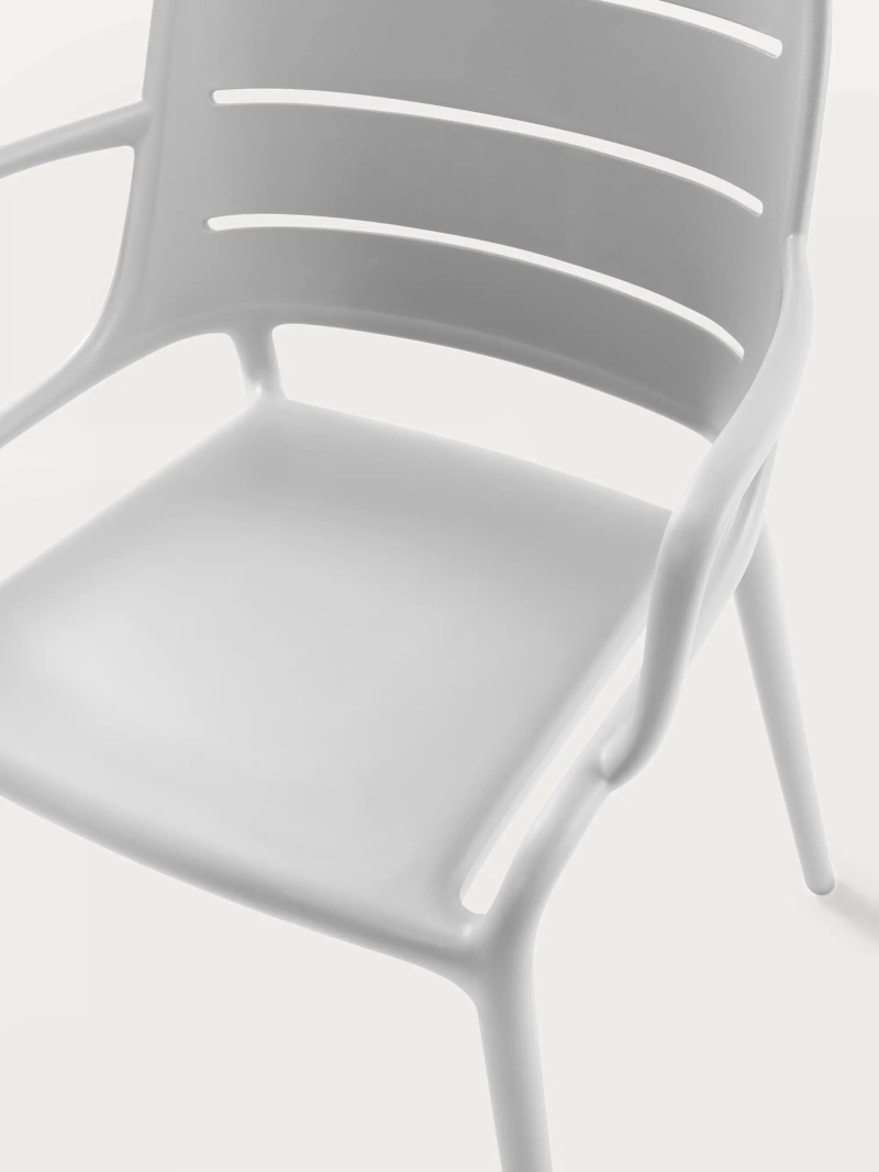 Silla de plástico con reposabrazos apta para exterior - Sunset FurnMod - 40
