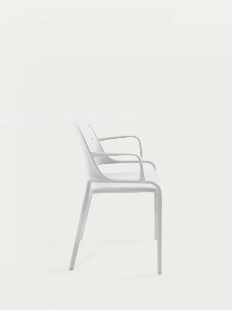 Silla de plástico con reposabrazos apta para exterior - Sunset FurnMod - 49