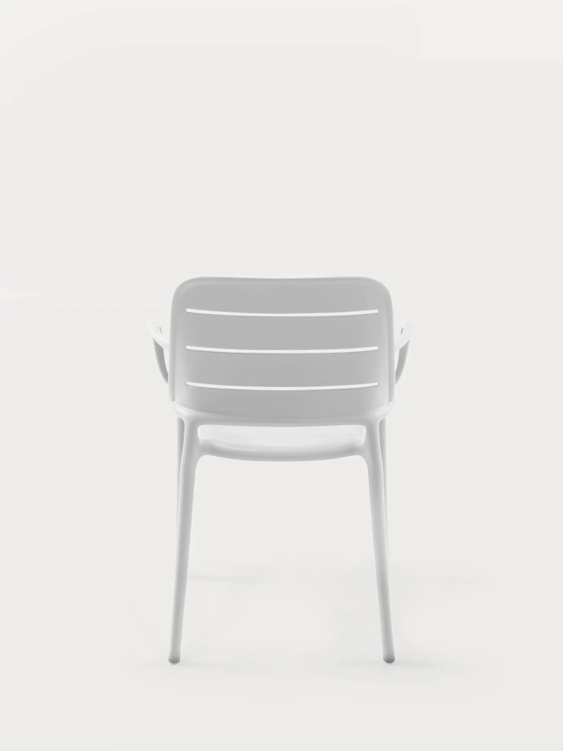 Silla de plástico con reposabrazos apta para exterior - Sunset FurnMod - 50