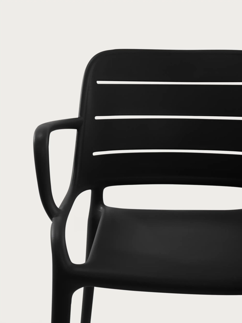 Silla de plástico con reposabrazos apta para exterior - Sunset FurnMod - 12