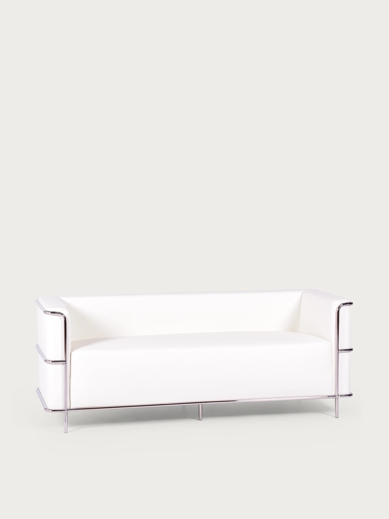 3-personers sofa i øko-læder med stel i rustfrit stål - Torino FurnMod - 33