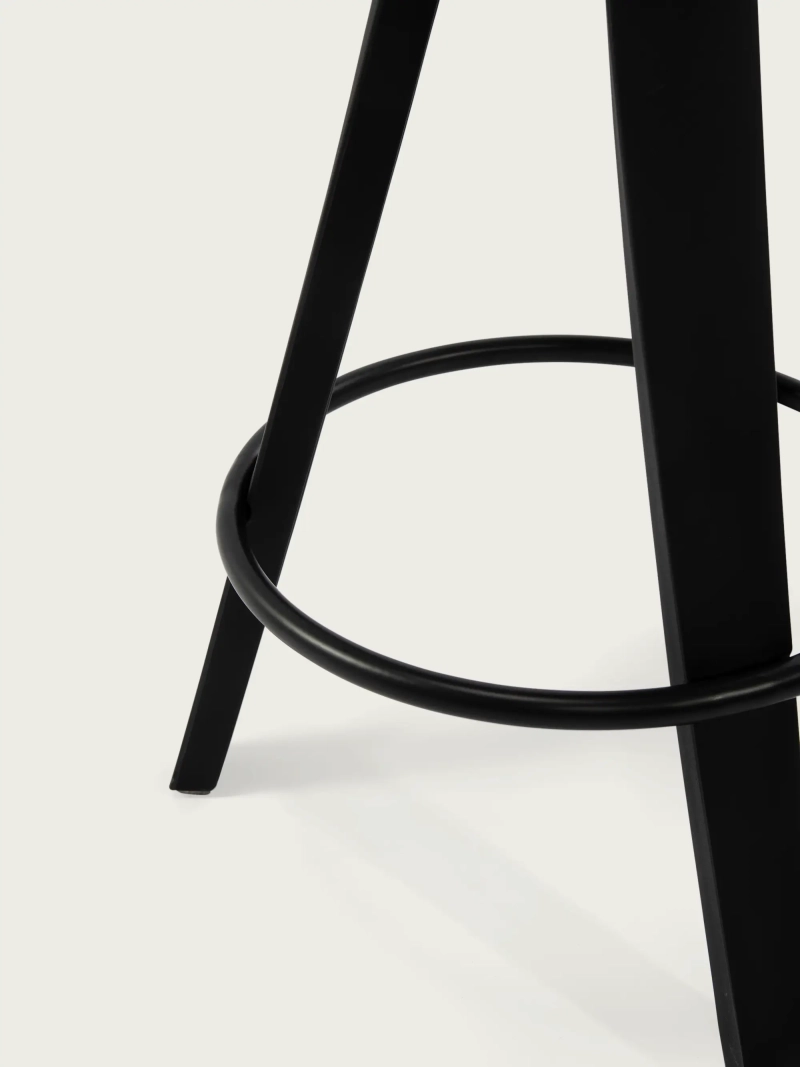 Taburete de diseño con cojín de polipiel y asiento de haya - Deco FurnMod - 4