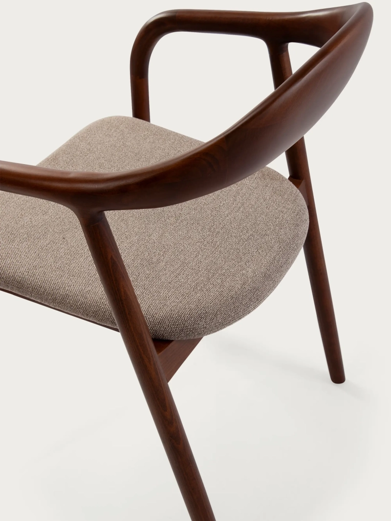 Nordic design wooden chair with upholstered cushion for living room - Warsow FurnMod - 16