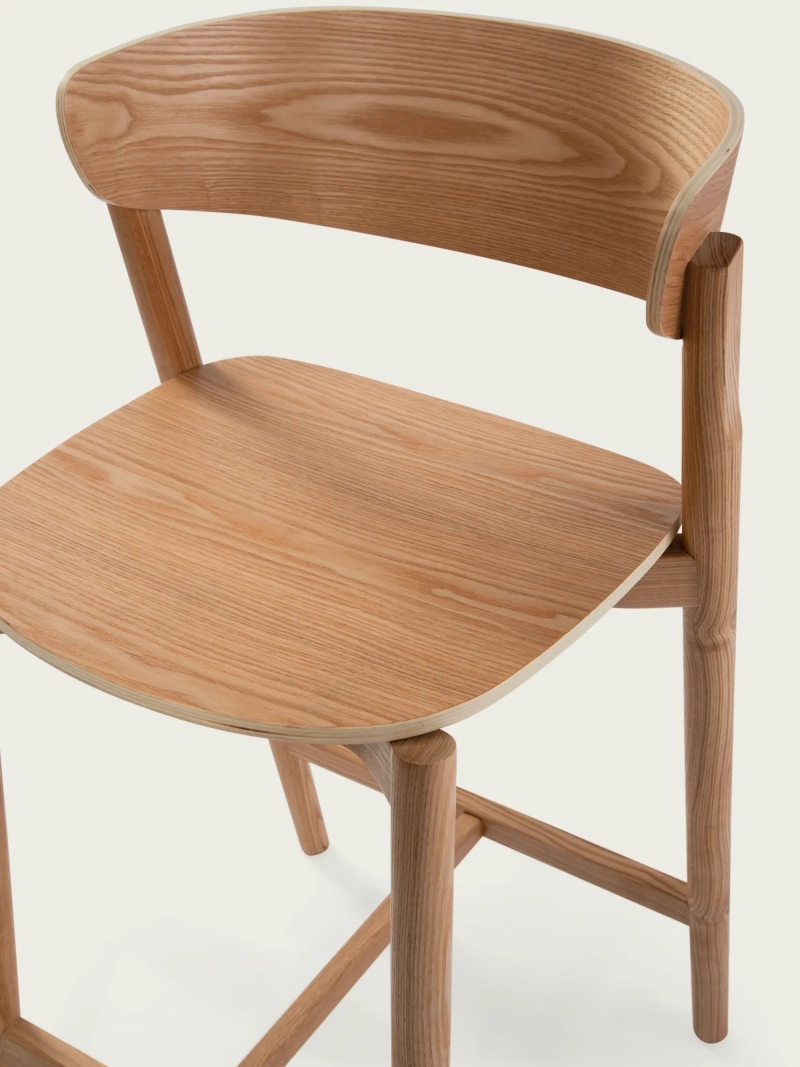 Scandinavian Bar Stool in Natural Ash - Notorius FurnMod - 1