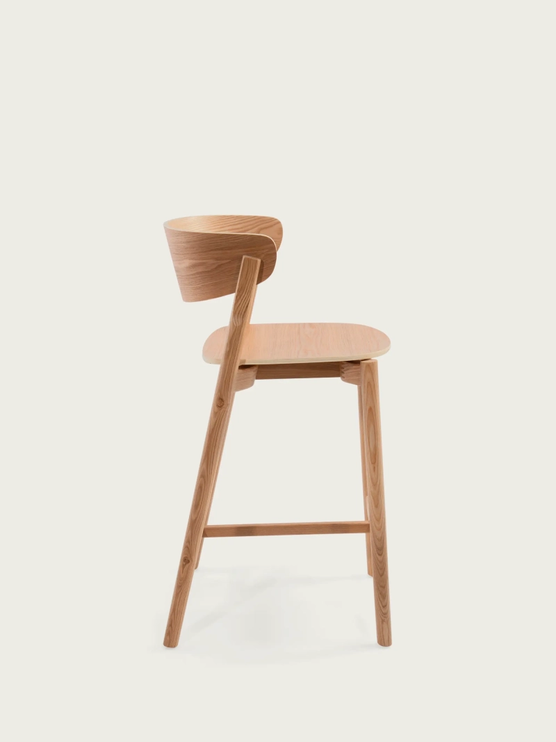 Scandinavian Bar Stool in Natural Ash - Notorius FurnMod - 1
