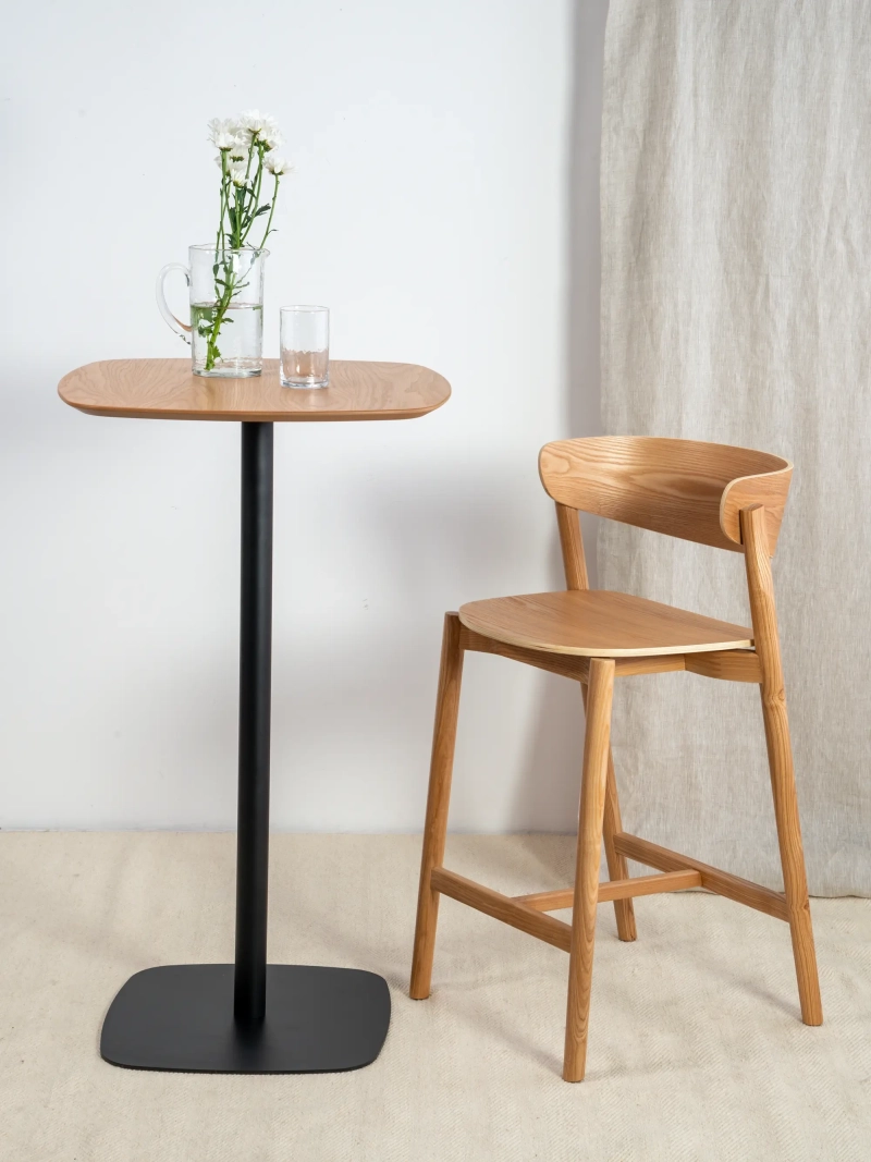 Scandinavian Bar Stool in Natural Ash - Notorius FurnMod - 1