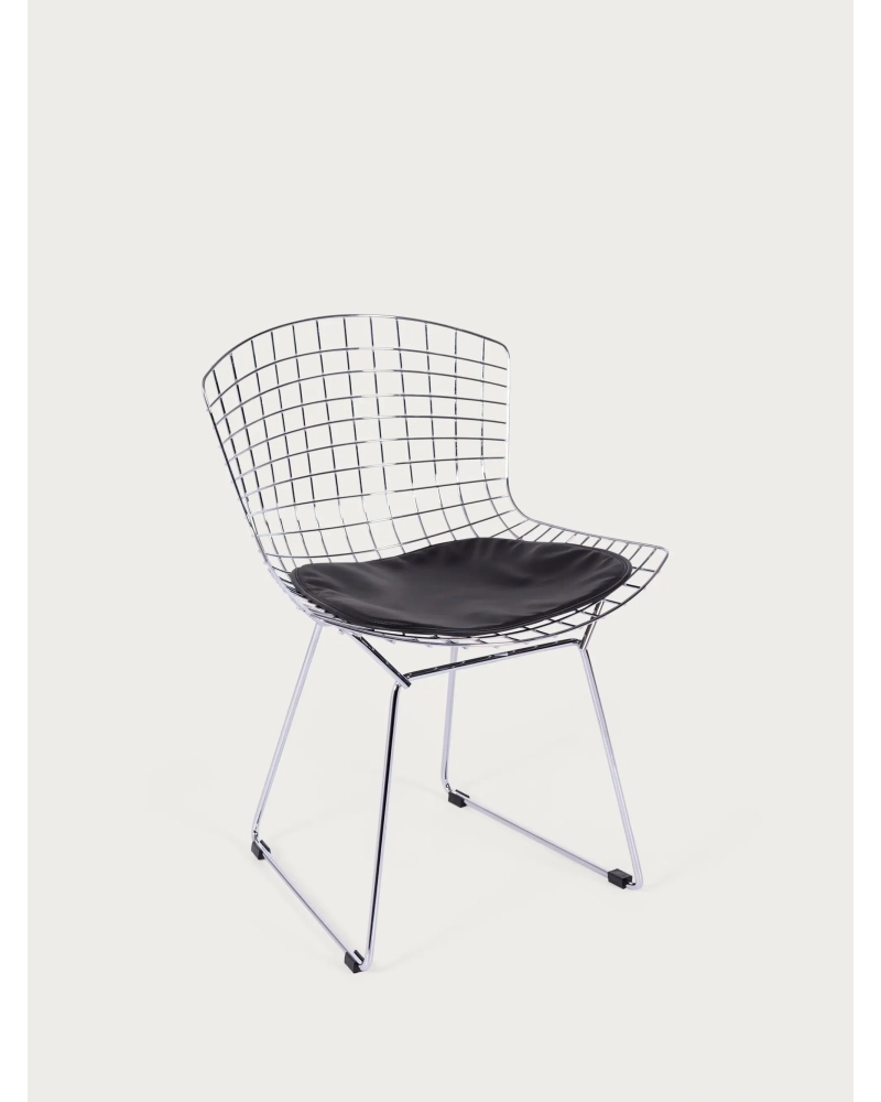 Silla de comedor en acero cromado y cojín de polipiel - Berta S FurnMod - 8
