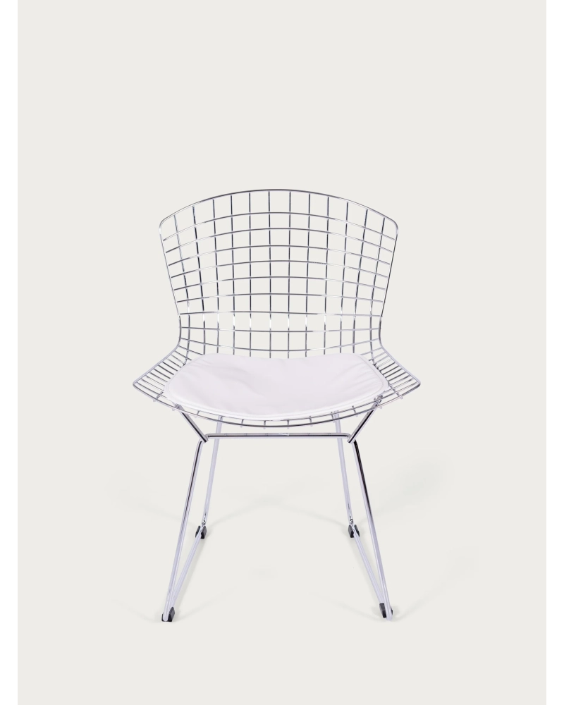Chaise de salle à manger en acier chromé et coussin en simili cuir - Berta S FurnMod - 16
