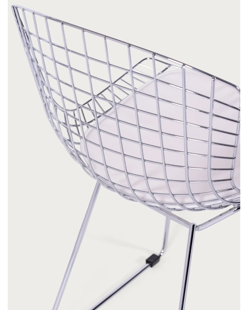 Silla de comedor en acero cromado y cojín de polipiel - Berta S FurnMod - 23